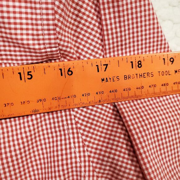 Liz Claiborne Liz Sport Button Up Shirt Top Red Check No-Iron 100% Cotton Size M - Picture 10 of 15